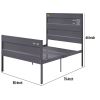 Industrial Style Metal Full Size Bed with Straight Leg Support, Gray