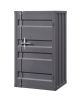 Industrial Style Metal Chest with Recessed Door Front, Gray