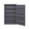 Industrial Style Metal Chest with Recessed Door Front, Gray