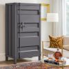 Industrial Style Metal Chest with Recessed Door Front, Gray