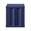 Metal Nightstand with 2 Open Compartment and USB Port, Blue