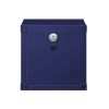 Metal Nightstand with 2 Open Compartment and USB Port, Blue