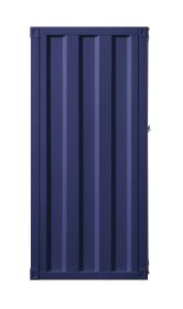 Industrial Style Metal Chest with Recessed Door Front, Blue