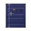 Industrial Style Metal Chest with Recessed Door Front, Blue