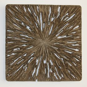 Square Rotten Wood Sandstone Wall Decor with Cut Out