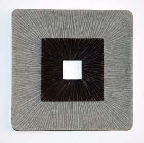 Square Shaped Wall Decor with Ribbed Details