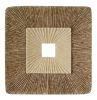 Square Sandstone Wall Decor with Ribbed Details