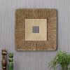 Square Sandstone Wall Decor with Ribbed Details