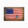 Canvas American Flag with Necklace Wall Print