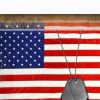 Canvas American Flag with Necklace Wall Print