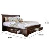 Wooden Queen Size Bed with Spacious Storage Drawers, Brown
