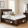Wooden Queen Size Bed with Spacious Storage Drawers, Brown