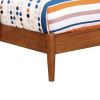 Wooden Transitional Twin Bed With Round Tapered Legs, Oak Brown