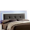 Contemporary Full Bed with LED Trim and Lacquer Coating, White and Gray