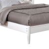 Transitional Wooden Full Bed with Round Tapered Legs and Headboard, White