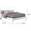 Transitional Wooden Full Bed with Round Tapered Legs and Headboard, White