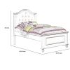 Traditional Style Full Bed with Button Tufted Camelback Headboard, White