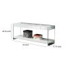 Wood and Glass TV Stand with Two Drawers, White