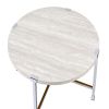 Coffee Table with X Shaped Metal Base and Round Wooden Top, Silver and Beige