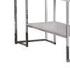 Sofa Table with Rectangular Tabletop and Open Bottom Shelf, Silver and Brown