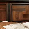 Transitional Style Queen Size Wooden Parquet Design Bed, Brown