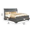 Transitional California King Wooden Bed with Multiple Bottom Drawers, Gray