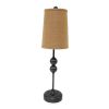 Metal Spindle Design Table Lamp Set of 2 with Cone Shade and Round Base