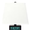 Rectangular Metal Frame Table Lamp Set of 2 with Brick Pattern