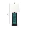 Rectangular Metal Frame Table Lamp Set of 2 with Brick Pattern