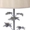 Flower Tree Design Metal Table Lamp Set of 2 with Tapered Drum Shade