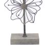 Metal Table Lamp Set of 2 with Flower Accent and Block Base