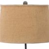 Metal Table Lamp Set of 2 with Flower Accent and Block Base