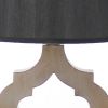 Wooden Table Lamp Set of 2 with Quatrefoil Design Base