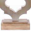 Wooden Table Lamp Set of 2 with Quatrefoil Design Base