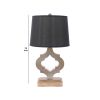 Wooden Table Lamp Set of 2 with Quatrefoil Design Base
