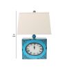 Clock Design Metal Table Lamp Set of 2 with Tapered Shade