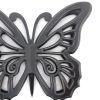 Set of 2 Wooden Butterfly Wall Plaque with Cutout Detail