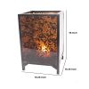 Cuboidal Metal and Glass Filigree Candleholder, Black and Clear