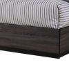 Transitional Wooden Queen Size Platform Bed with Bookcase Headboard, Gray
