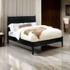 Wooden Eastern King Size Bed with Panel Headboard, Black
