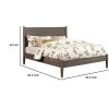 Wooden Eastern King Size Bed with Panel Headboard, Gray