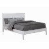 Wooden California King Size Bed with Panel Headboard, White