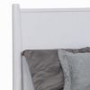 Wooden California King Size Bed with Panel Headboard, White