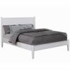 Wooden Eastern King Size Bed with Panel Headboard, White