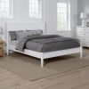 Wooden Eastern King Size Bed with Panel Headboard, White
