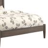Mid Century Modern Wood Queen Bed with Round Tapered Legs
