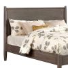 Mid Century Modern Wood Queen Bed with Round Tapered Legs