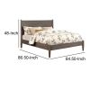 Mid Century Modern Wood Queen Bed with Round Tapered Legs