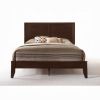 Paneled Eastern King Low Profile Bed with Chamfered Legs, Brown