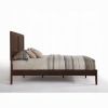 Paneled Eastern King Low Profile Bed with Chamfered Legs, Brown